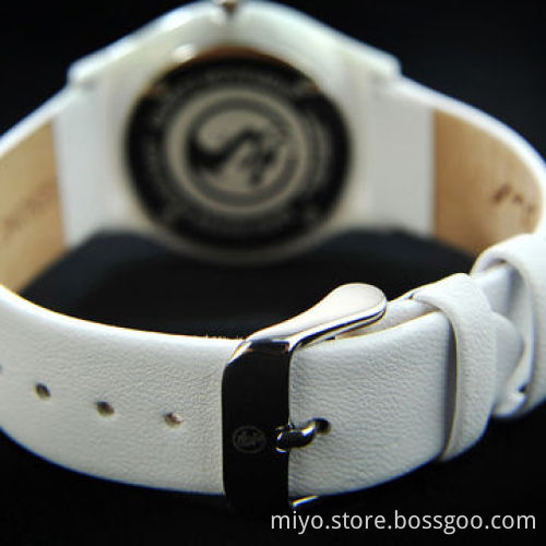 Promotional Wristwatches, Ceramic Case with Leather Strap, Japan Quartz Movement, Wholesales, OEM